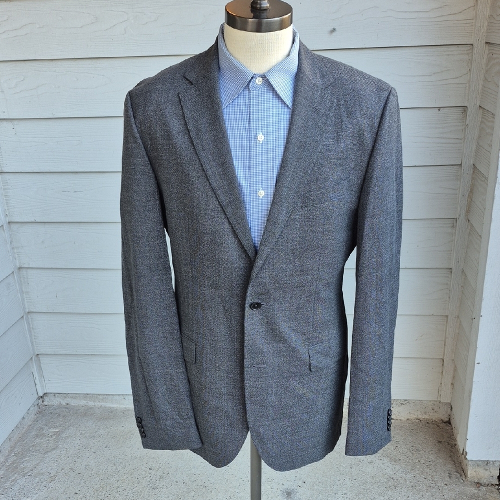 HUGO BOSS Jewels Grey‎ Weave Super 110s Wool Mens Sz 42 L Sport Coat Blazer